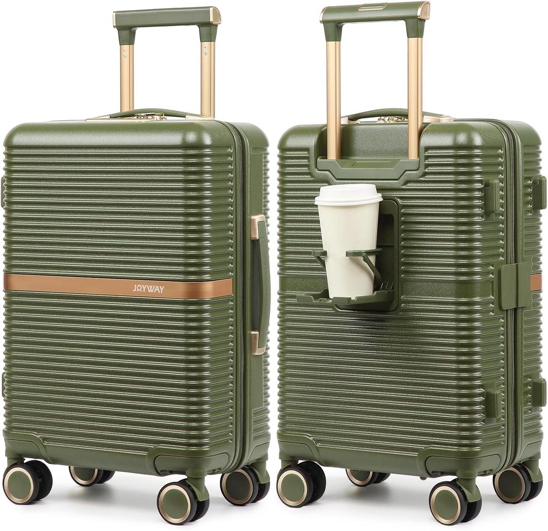 Joyway Lightweight Carry-On Luggage 20 Inch with Spinner Wheels, TSA Lock, Durable ABS Hardshell Suitcase for Business & Travel (Dark Green, 20 Inch)