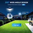 OKPRO 5000W Solar Street Light, Wide Angle Solar Lights Outdoor IP66 Waterproof, 6500K Dusk to Dawn, LED Security Flood Light with Motion Sensor and Remote Control for Residential Yard (2 Pack)