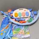 Baby Gyms Play Mats, Baby Toys Tummy Time Mat, Baby Activity Mat Play Piano Gym with 5 Sensory Toys for Babies, Music and Lights Boy & Girl Gifts for Infant Newborn Baby 0-3 4-6 6-9 6-12 Months (Blue)