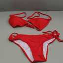 Women Two Piece Swimsuit Sexy Swimwear Halter String Triangle Bikini Sets (Medium, Red)