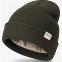 Satin Lined Beanie for Women Men, 3-Layer Warm Slouchy Winter Hat, Valentines Day Gifts for Him Her, Gift Box Card Included Dark Green