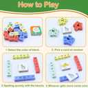 Word Spelling Games, Matching Letter Game for Kids, 20 Wooden Alphabet Blocks with 54 Flashcards, Preschool Learning Activities Toys, Montessori Educational Toys Gifts for Kids Ages 3-8