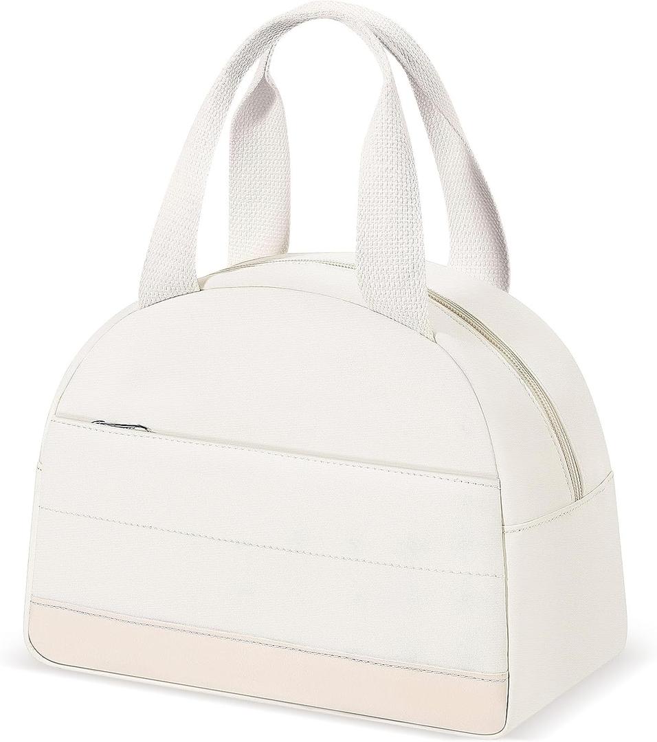 Lunch Box for Women, Leakproof Insulated Lunch Bag, Cute Lunch Box, Lunch Tote Bag with Large Capacity, Lunch Container for Work/Office/School (M-Beige)