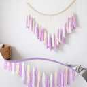 Boho Macrame Wall Hanging,Large Purple Cotton Tassel Garland,Colorful Birthday Decor,Party Backdrop Christmas Decor for Bedroom,Nursery,Play Room,Baby Shower,Girls Room Decor