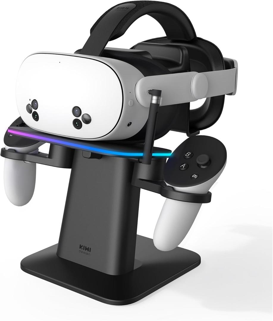 KIWI design Charging Dock for Meta Quest 3S/3/2/Pro, Vertical Charging Stand, Accessories Made for Meta