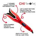 CHI Spin N Curl 1 Ceramic Rotating Curling Iron, Adjustable Preset Heat Settings for All Hair Types, Salon-Quality Curls & Waves, Auto Shut-Off, Tangle Protection, Ruby Red