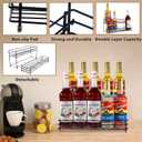 Coffee Syrup Organizer Rack 10 Bottles Syrup Bottle Holder Stand For Coffee Bar Accessories, 2 Tier Wine Bottle Storage Rack For Syrup, Wine, Liquor, Coffee Station Organizer For Kitchen Countertop