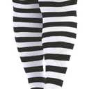 Zando Black and White Striped Socks Plus Size Thigh High Socks for Women Plus Size Striped Socks Striped Thigh High Socks Plus Size Thigh High Stockings Long Thigh High Socks Black Striped One Size