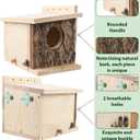 Squirrel Nesting Box - Easy Assembly Squirrel Houses for Outside Nesting, Wooden Nesting Box for Squirrels,Chipmunk,Bird and Small Animals
