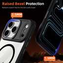 Magnetic for iPhone 17 Pro Max Case for MagSafe [AI Side Camera Button] Drop Protection Protective Cover Anti Yellowing Shockproof Clear Back for 17 Pro Max Phone case (Black)