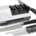 ChefsChoice 15XV EdgeSelect Professional Electric Knife Sharpener with 100-Percent Diamond Abrasives and Precision Angle Guides for Straight Edge and Serrated Knives, 3-Stage, Gray