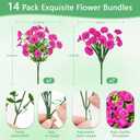 14 x Yastouay Artificial Flowers for Outdoors, 14 Bundles Fake Outdoor Flowers, UV Resistant Artificial Plants & Flowers for Decoration, Fuchsia Realistic Morning Glory for Outdoor Porch Garden Decoration