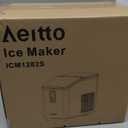 Aeitto Ice Maker Countertop 26lbs/24H, Ice Machine 8 Ice Cubes Ready in 6 Mins, 2 Sizes of Bullet Ice Portable Ice Makers with Basket & Scoop, Auto Self-Cleaning for Home/Kitchen/Office Stainless