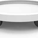 9.8 Inch Heavy Duty Plant Caddie with Wheels,Rolling Plant Stand Pot Trolley,Wheeled Planter Saucer Tray,Potted Flower Mover Dolly with Casters Round Coaster for Indoor Outdoor (White)