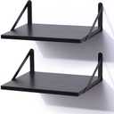 Marsmiles Deep Floating Shelves, 16'' x 12'' Black Wood Shelves Set of 2
Lightweight, with Brackets, Hardware Included, 40LBS, Farmhouse, Bathroom, Living Room, Laundry Room, Kitchen, Books
