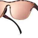 Jefoo Running Sunglasses for Women Men Polarized Retro Shades Trendy 80s Mirrored Shield UV400 Protection Tangle Free