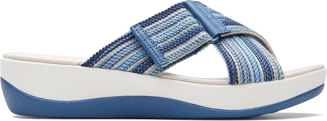 Clarks womens Arla WaveSlide Sandal (6, Blue Combi)