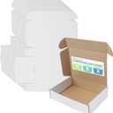 Golden State Art, 8x6x2 inches Shipping Boxes Pack of 26, White Corrugated Cardboard Boxes for Mailing Packing Literature Mailer