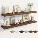 Dreamland 48 Inches Wall Mounted Wood Floating Shelves, Walnut, 2 Pack