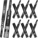 22 inch Drawer Slides 6 Pairs (12pcs) Soft Close 3 fold Full Extension Side Mount Cabinet Drawer Glides 22" Black Cabinet Rails for Dresser, Cabinet, Kitchen 100 LB Capacity (22inch-550mm)