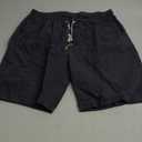 SIR7 Men's Linen Casual Classic Fit 11 Inch Inseam Elastic Waist Shorts with Drawstring (X-Large, Grey)
