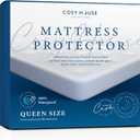 Cosy House Collection Luxury Mattress Protector - Blend of Rayon Derived from Bamboo - Master Bedroom Essentials - Ultra Soft Comfort, Stays Cool & Quiet - Premium Fitted Sheet Style (Queen) White