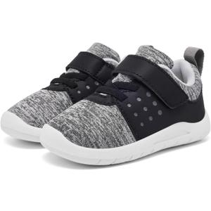 MORENDL Toddler Baby Shoes 0-4 Years Boy Girl Lightweight Breathable Non-Slip Sports Sneakers Running Walking Tennis Barefoot Shoes (Black)
