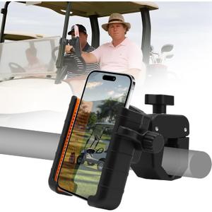 Golf Cart Phone Mount Holder, Rotatable Universal Phone Mount, Golf Push Cart Phone Holder for Big Phones, Compatible with iPhone, Galaxy, Pixel, All Smartphones, Golf Cart Accessories Essentials Gift