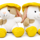 2 x Dog in a hat plush toy