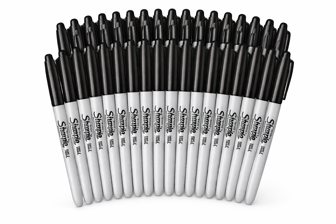 Sharpie Retractable Permanent Markers, Fine Tip, Black, 40 Count - Desk, Classroom, Office Supplies