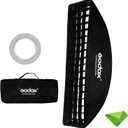 Godox 12"x 47"/30x120cm Strip Softbox Reflector Modifier with Honeycomb Grid Bowens Mount for Photo Strobe Studio Flash Softbox for Godox AD600BM SK400II MS300 AD400Pro VL150 SL150 w/Carrying Bag