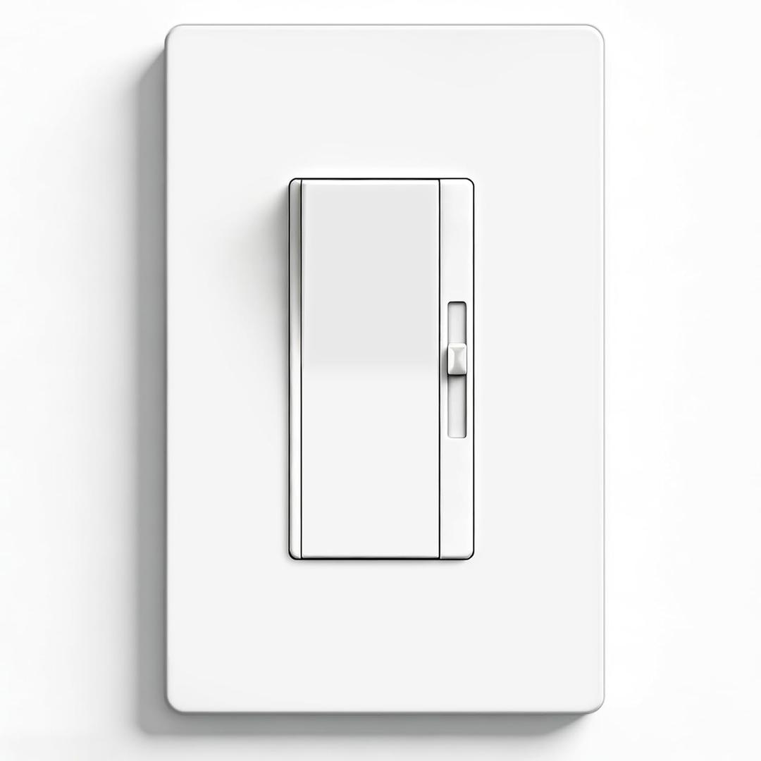 BESTTEN Super Slim Dimmer Light Switch, Quiet Rocker, Single Pole or 3 Way, Max 300W LED/CFL, 600W Incandescent, Screwless Wallplate Included, ETL Listed, White