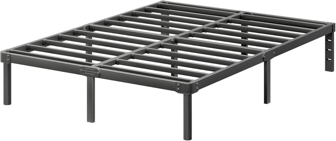 ZIYOO 14 Inch Full Size Metal Platform Bed Frame with Heavy-Duty Steel Slat Support, No Box Spring Needed, Under Bed Storage Space, Easy Assembly, Noise-Free, Sturdy & Durable, Black