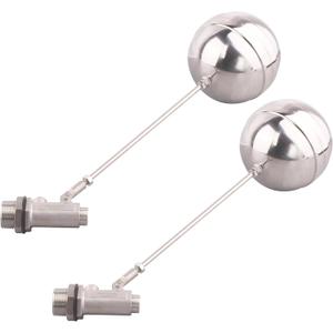 Stainless Steel Float Ball Valves - 1' NPT Male Thread Flow Control Sensor Valve Automatic Water Level Control For Tank Pond Water Tower (pack of 2)