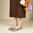 Women's Mary Jane Flats - Knit Ballet Shoes with Wide Toe Box & Round Toe, Comfortable Slip-On Dressy Casual Office Flats for Women, Size 10
