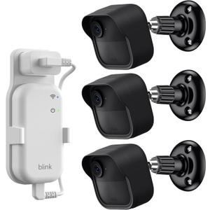 Camera Mount for Blink Outdoor 4/2K+, 3Pack 360 Adjustable with Blink Outdoor Camera Mount, Weatherproof Silicone Case, Sync Module Wall Mount Holder Accessories (Camera Not Included)