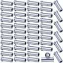 Muzata 50 Pack 1/8" Cable Railing Protector Sleeves T316 Stainless Steel Protective Sleeves Deck Cable Railing Hardware Kit for Wood Posts CR13