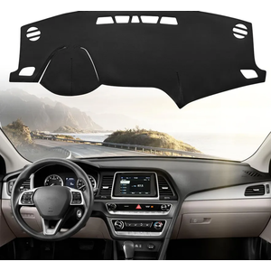 Leather Dashboard Dash Cover Mat Carpet PU Compatible with 2015-2017 2018 2019 Hyundai Sonata