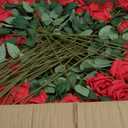 Riceshoot 500 Pcs Artificial Silk Roses Flowers with Long Stem Bridal Wedding Bouquet Realistic Floral Bulks for Garden Home Party Gifts Favor Decoration(Red)