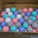 2.2in/ 5.5cm Ball Pit Balls, 100-Pack (Sky Blue + Pastel Blue + Sweet Pink + Light Gray + White) - Non-Toxic, Durable for All-Around Play, Ages 3+