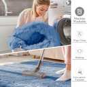 OLANLY 2x3 Machine Washable Small Bedside Rug, Soft Fluffy Shaggy Entryway Throw Rugs for Bedroom, Living Room, Indoor Floor Carpet for Kids Girls and Boys, Home Decor Aesthetic, Blue