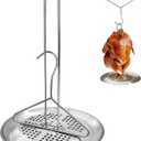 Meititi Stainless Steel Materials Turkey Fryer Stand Kit,Turkey Smoker Stand Turkey Rack,Turkey Roaster Holder,for Deep Frying Pot,Indoor and Outdoor BBQ,Turkey Stand for deep Frying