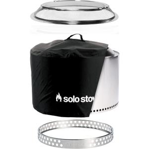Solo Stove Yukon Big Yard Bundle 2.0 | Incl. Yukon Smokeless Fire Pit with Stand, Shelter, Shield, Portable for Wood Burning, Removable Ash Pan, Stainless Steel, H: 19.8in x Dia: 27in, 50.85lbs