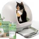 Purina Tidy Cats Hooded Litter Box System, BREEZE Hooded System Starter Kit Litter Box, Litter Pellets & Pads