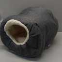 Jiupety Cute Cat Beds for Indoor Cats, Cat Cave Bed for Kittens, Large Cat Cave and Covered Cat Bed with Anti-Slip Bottom, Washable Removable Cushion, M(16"x16"x13"), Dark Gray