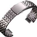 Stainless Steel Watch Band, Unisex Metal Watch Strap, Adjustable Length Replaceable Wristband
