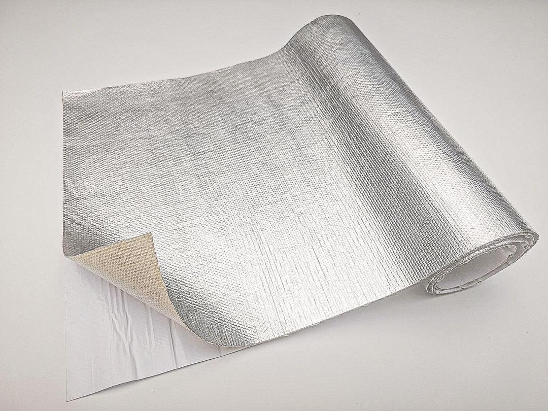 Self-Adhesive Aluminized Fiberglass Cloth Heat Shield Blanket - 12"x24" Aluminum Backed Thermal Reflective Insulation Barrier for High Temp Protection (Automotive Exhaust, Firewall)