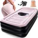 New Upgraded BBL Bed with Hole-Inflatable BBL Bed After Surgery,Brazilian Butt Lift Surgery Recovery Mattress with Carrying Bag & Air Pump,Waterproof Plant Velvet Touch Sleep-Black Pink(19.7*16.14In)