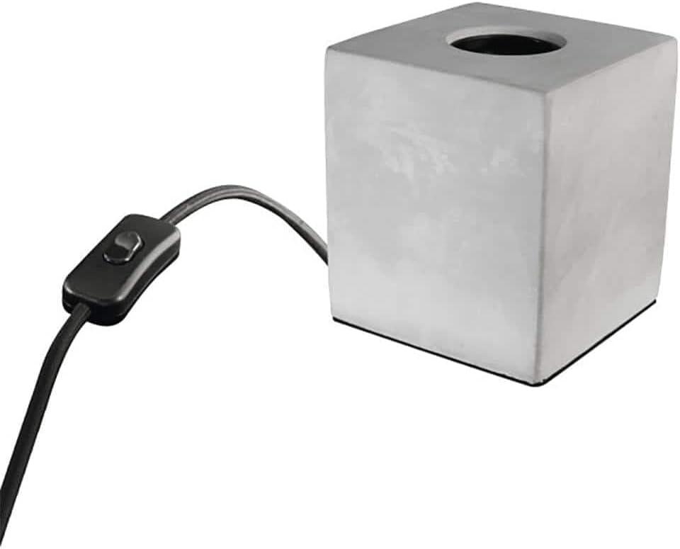 Feit Electric Gray 60W Industrial Style Table Cube Lamp Base