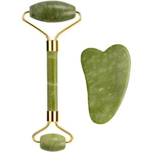 Natural Xiuyan Jade Roller & Gua Sha Set - Facial and Body Massage Tools